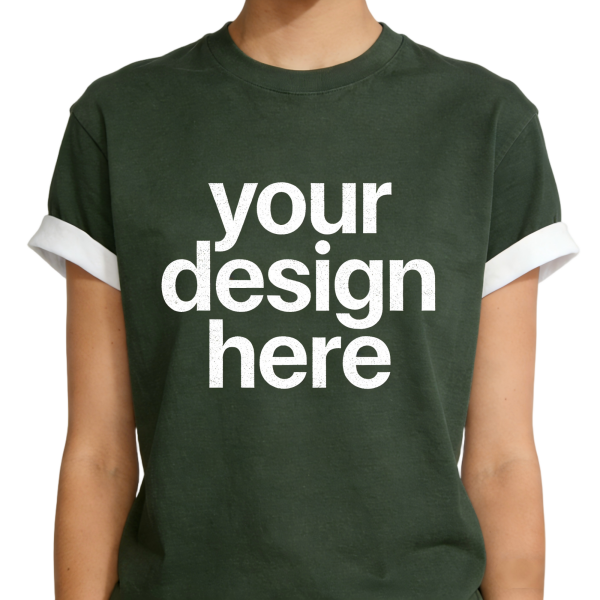 Dark Green Rolled Sleeve T-Shirt