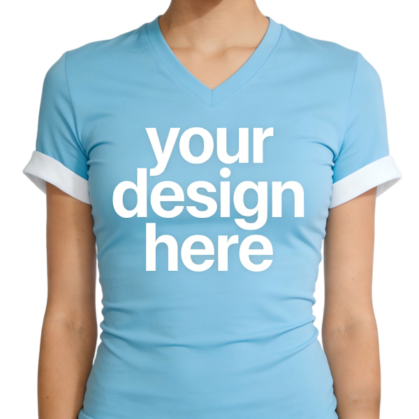 Light Blue V-Neck T-Shirt