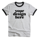 Heather Grey Retro Black Ringer T-Shirt