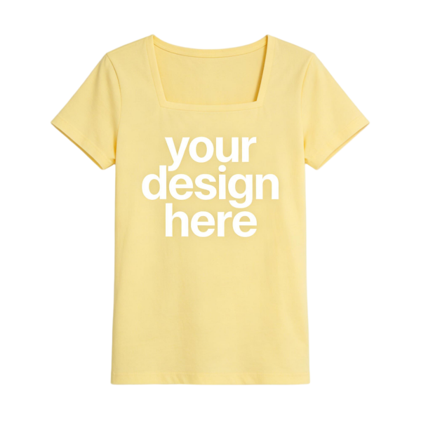 Lemon Yellow Square Neck T-Shirt
