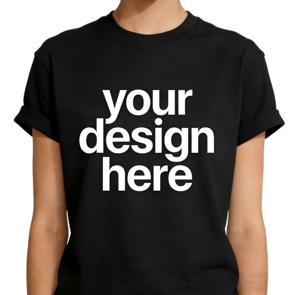 Black Rolled Sleeve T-Shirt